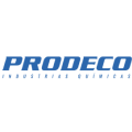 Logo de PRODECO Industrias Químicas en azul intenso con tipografía industrial sobre fondo blanco